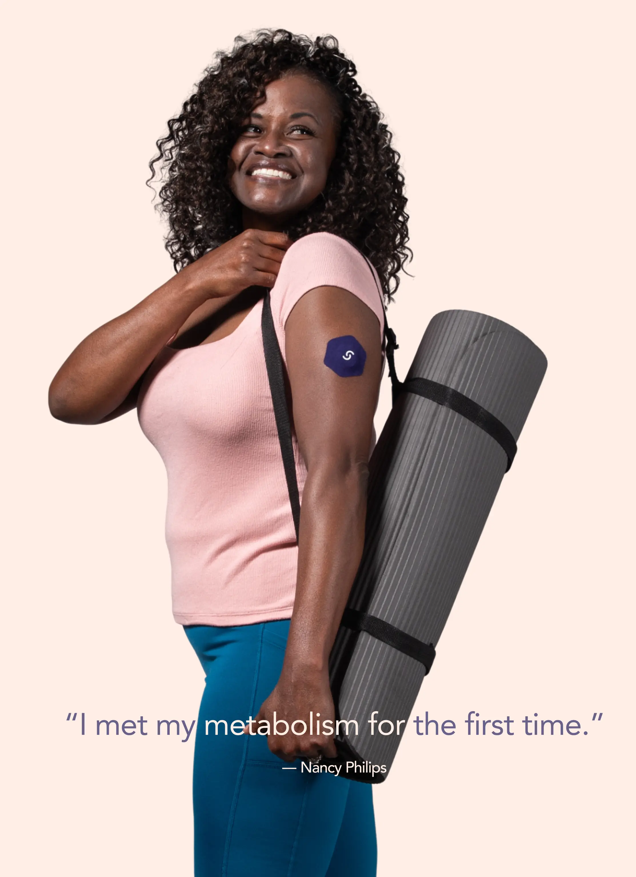 Image of a woman with the testimonial 'I met my metabolism for the first time'